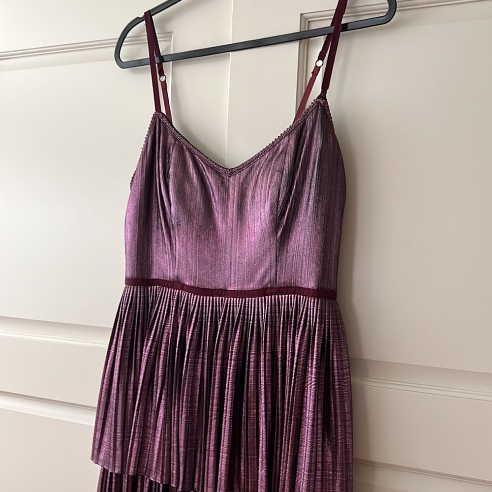 Marchesa Notte gown metallic deep purple eggplant 6 - Picture 2 of 16